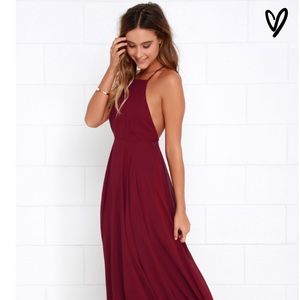 LULUs MYTHICAL KIND OF LOVE WINE RED MAXI DRESS